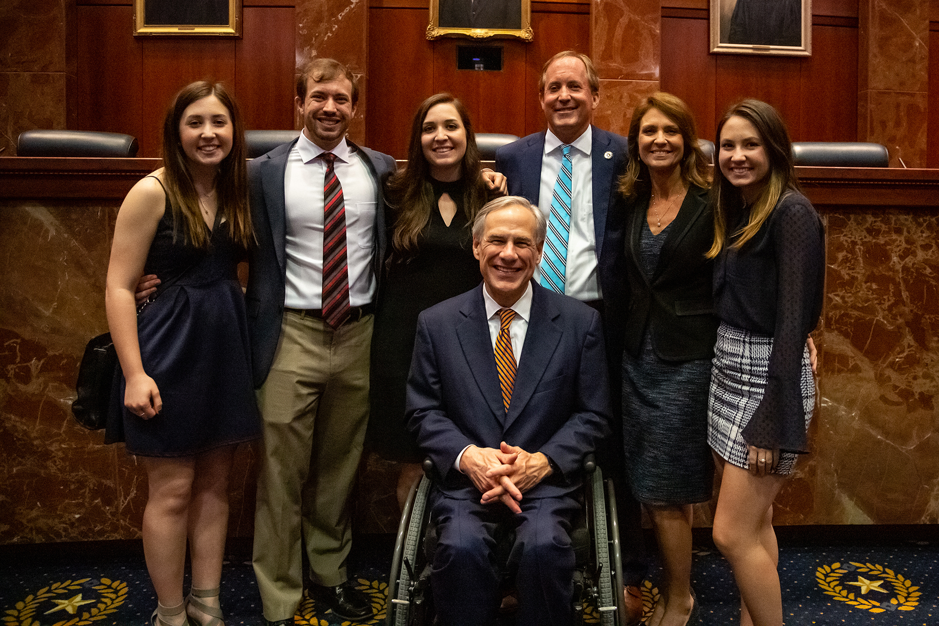 Governor Abbott posing with AG Paxton and other