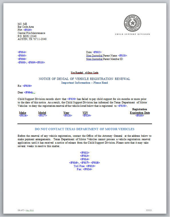 Texas Child Support Chart 2016